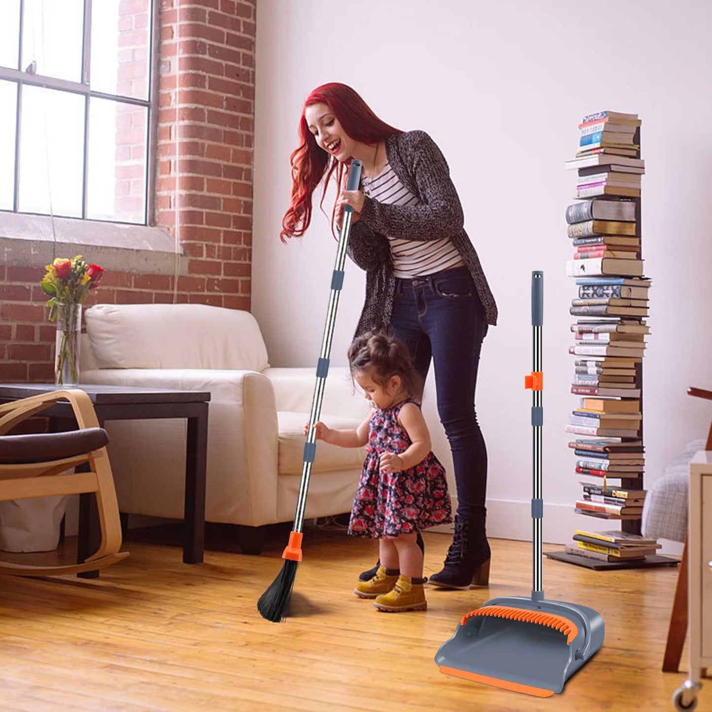 Kelamayi Indoor & Outdoor Sweeping Set with Dustpan Teeth