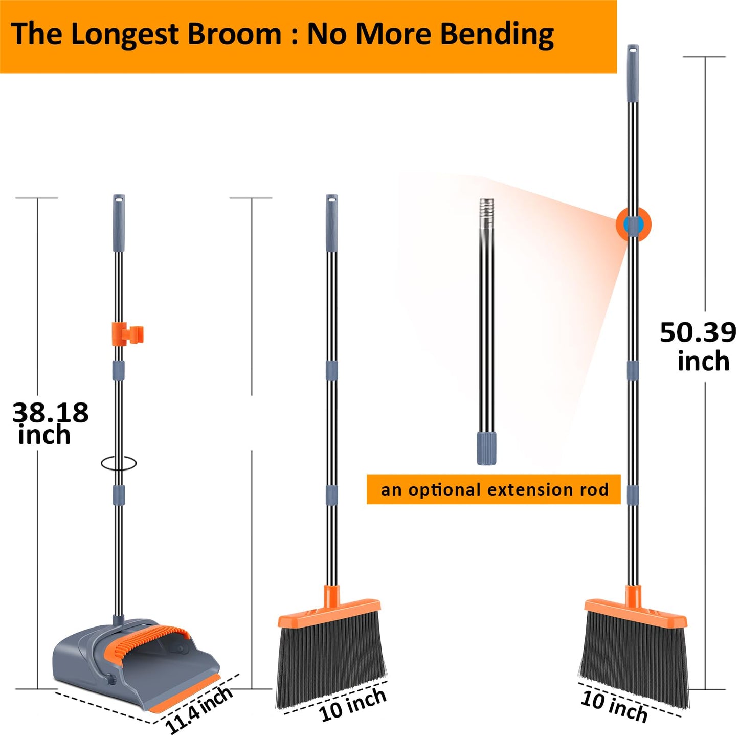 Kelamayi Indoor & Outdoor Sweeping Set with Dustpan Teeth