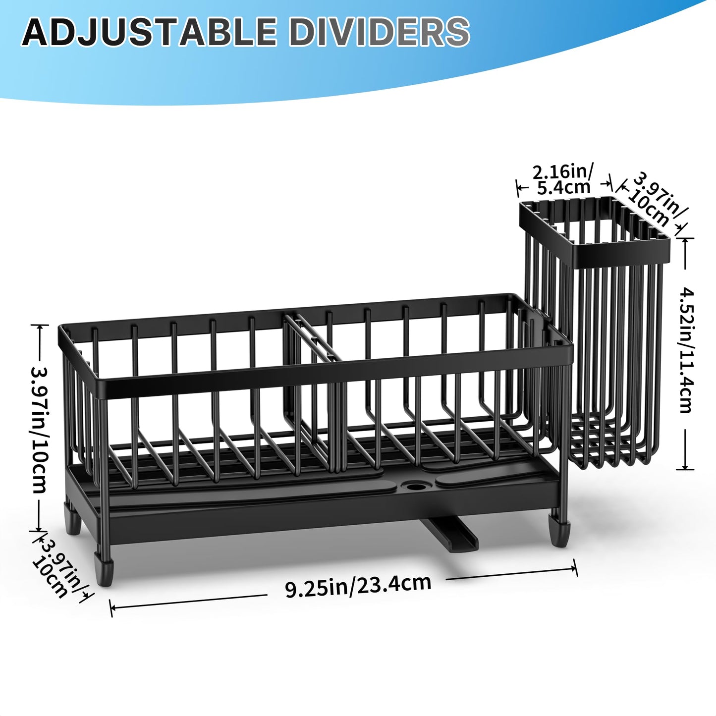 Cisily Sink Organizer with Brush Holder – Black