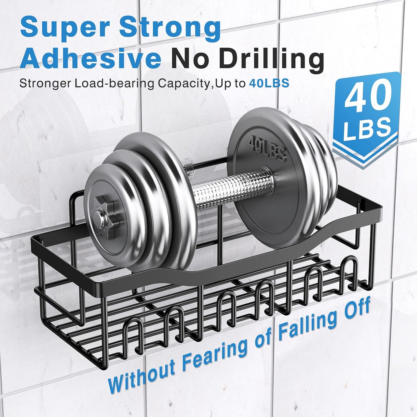 EUDELE No-Drill Shower Shelves for Bathroom Storage