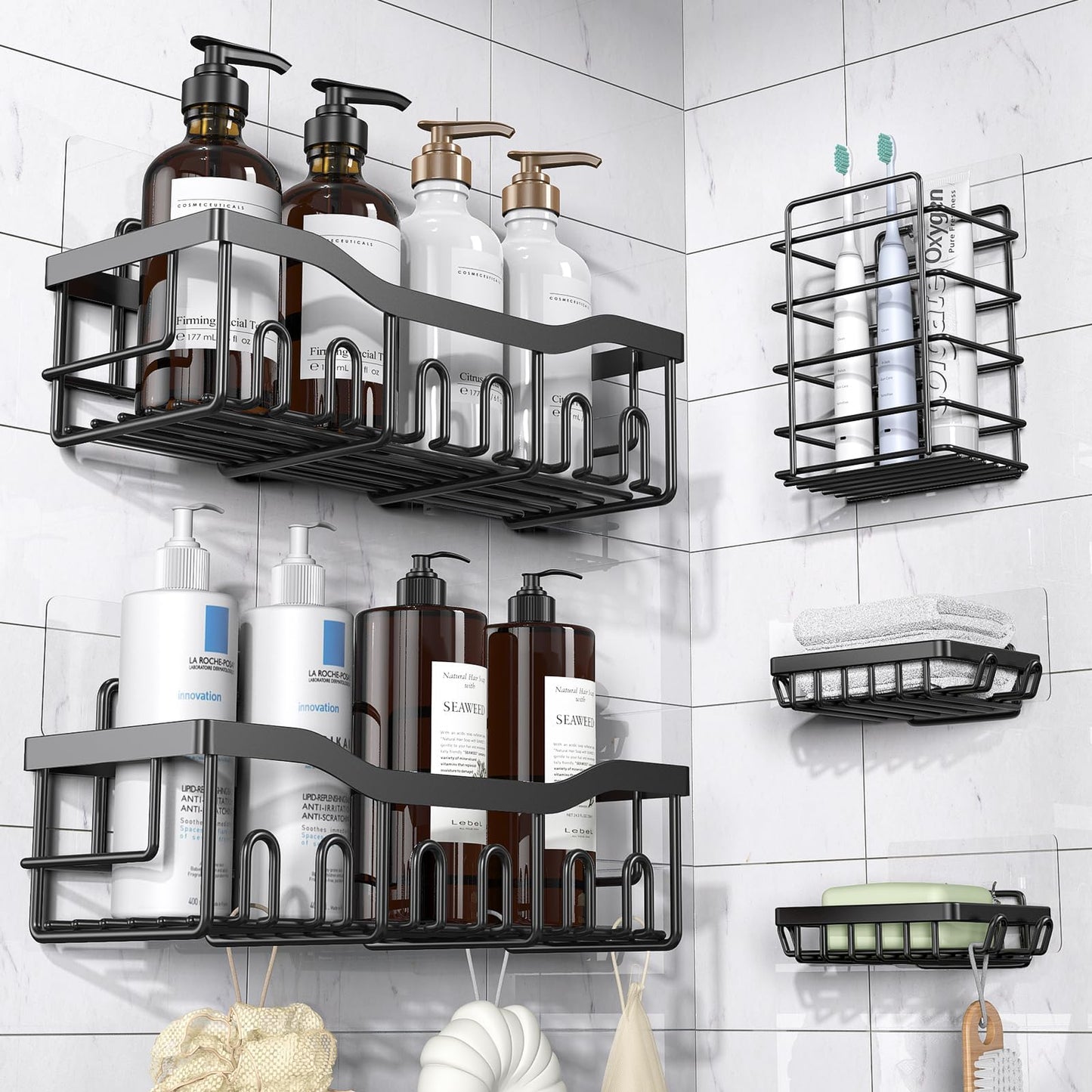 EUDELE No-Drill Shower Shelves for Bathroom Storage