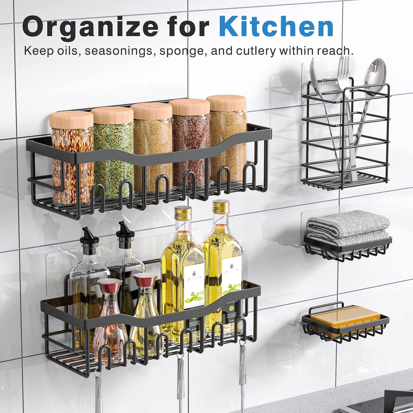 EUDELE No-Drill Shower Shelves for Bathroom Storage